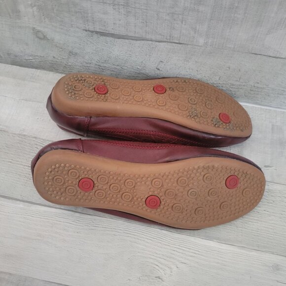 Forest Womens Embroidered Leather Loafers Size 10 Burgundy - Picture 5 of 6